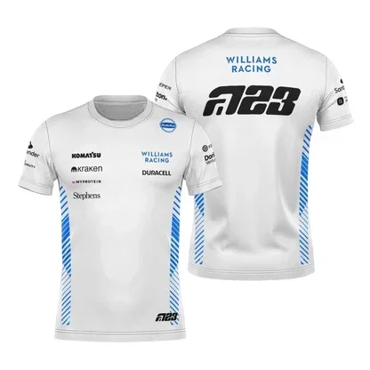 2025 F1 Williams Team T-shirt Carlos Sainz Formula One Alex Alben 2025 T-shirt Men Women Kids Fans Shirt 3d Printed T-shirt image 6
