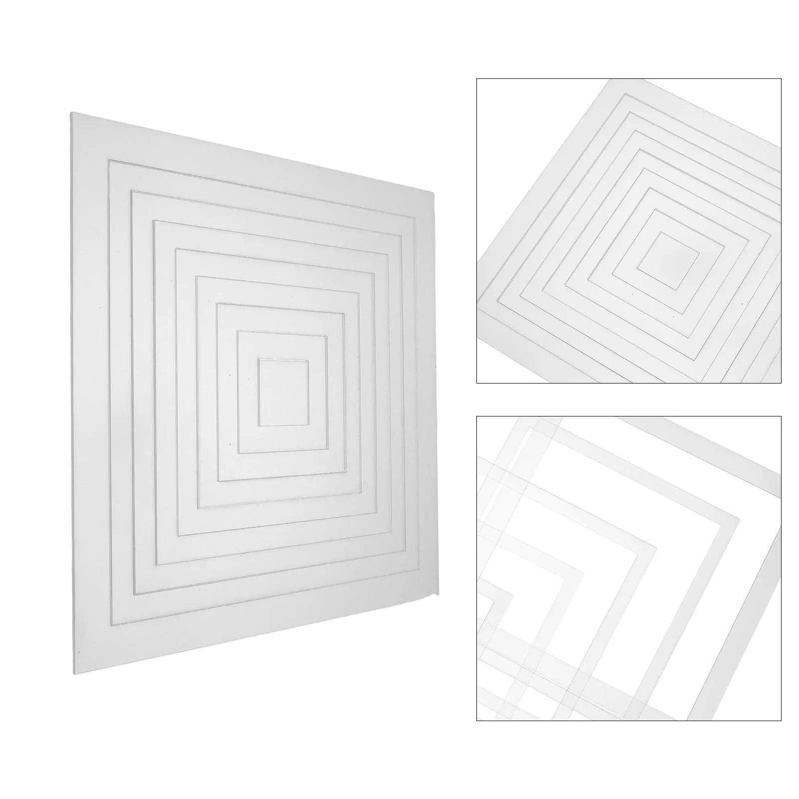 9Pcs Transparent Acrylic Router Templates for Woodworking – Square Stencils for Inlay, Routing & Craft Projects