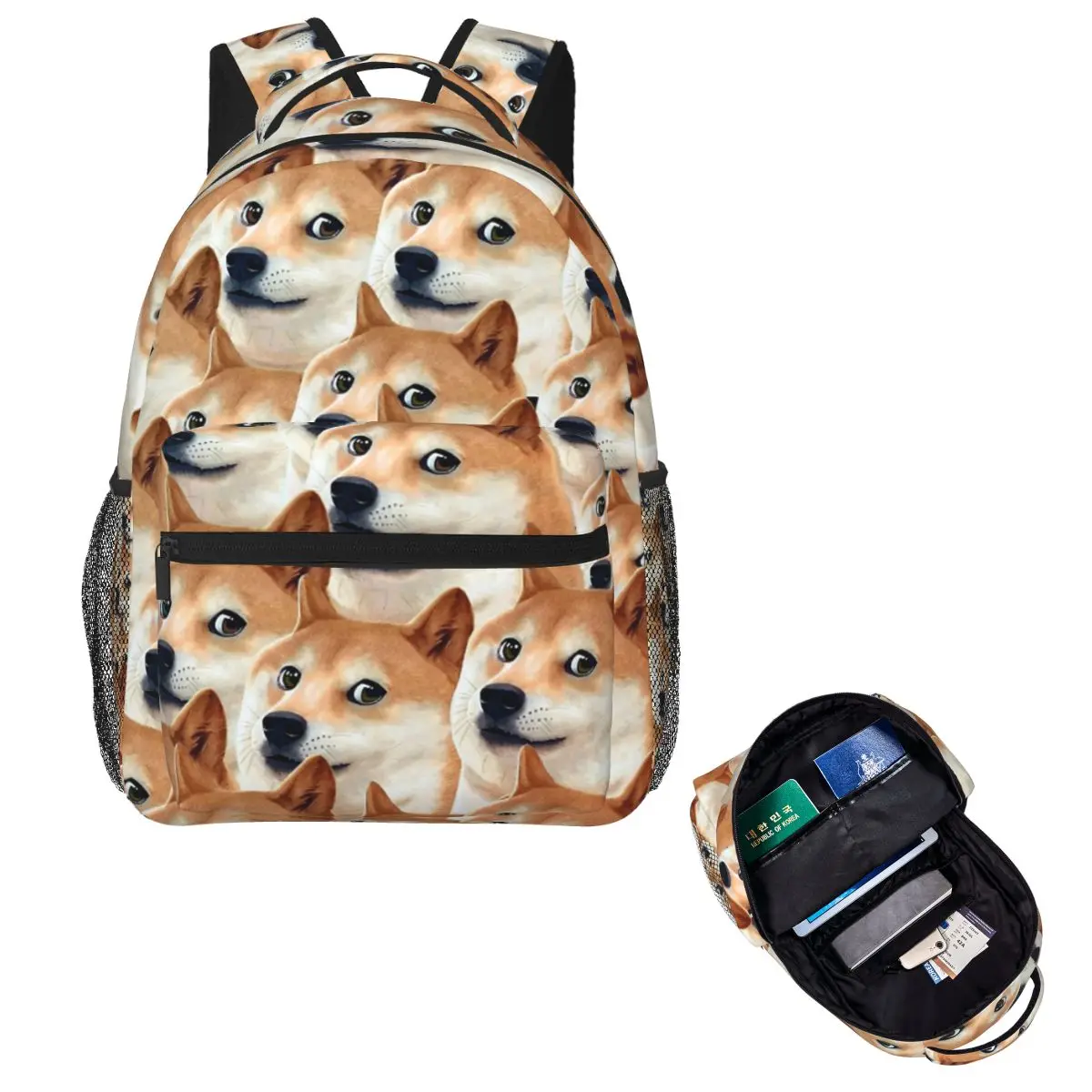 

Doge Shiba Inu Memes Backpack Hot Sale Daypack Large Capacity Kids BookBag School Bag Shoulder Bags for Men Women