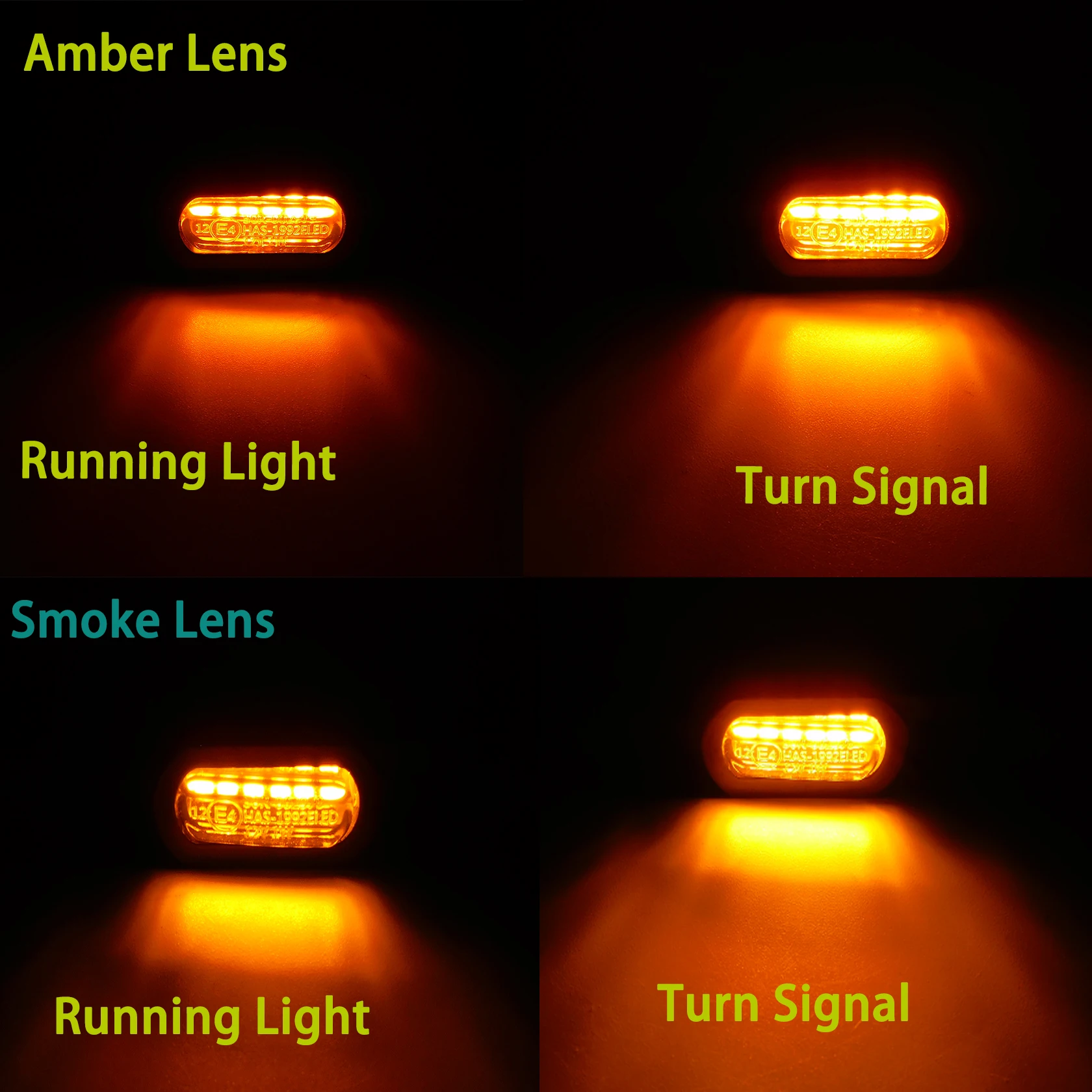 2xMotorcycle E Mark LED Turn Signal Indicator Amber Running Light Mini Lamp For Harley Sportster XL 883 1200 Super Low 2004-2023