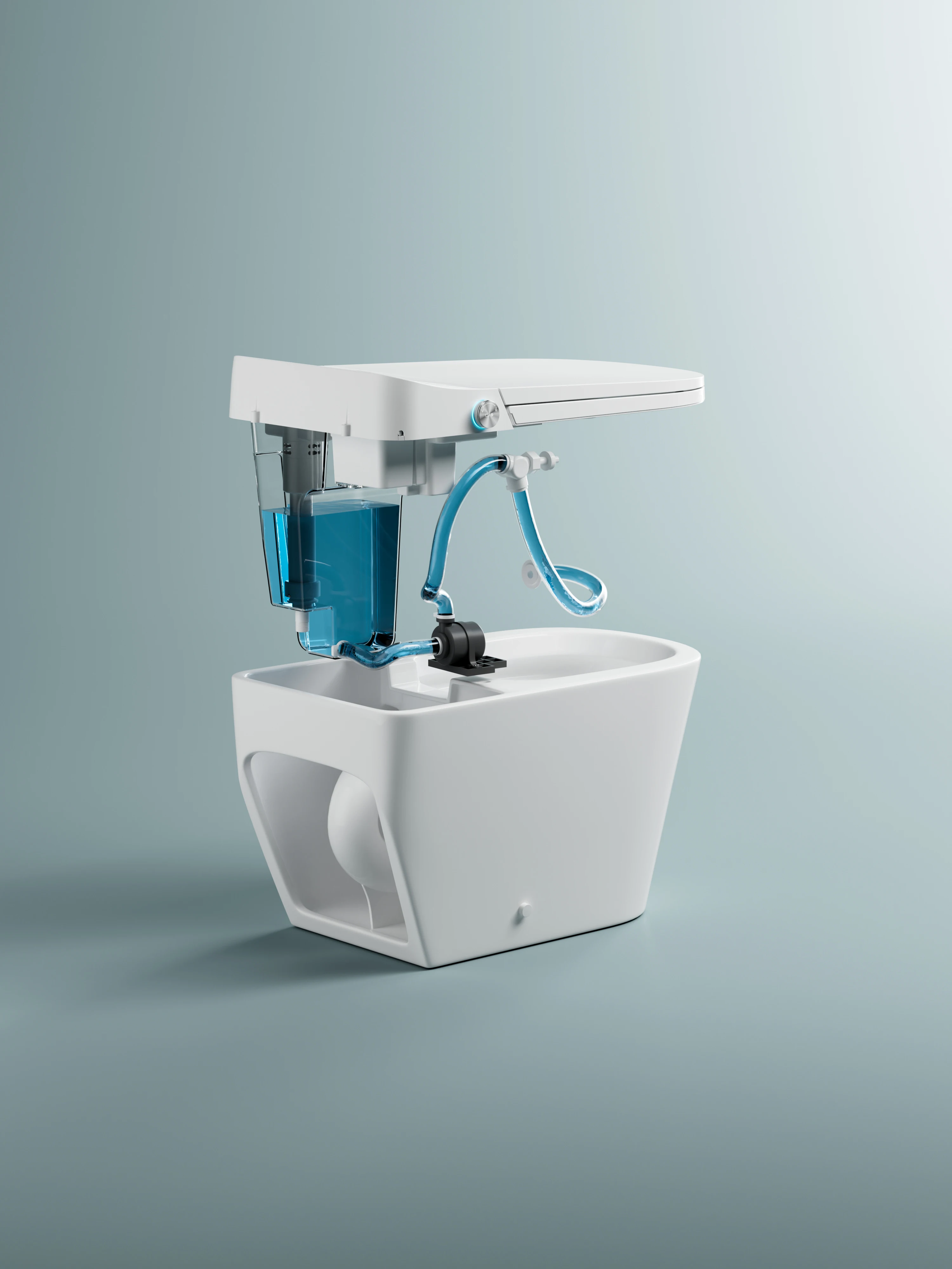 New Design One Piece Bathroom Automatic WC Ceramic Smart Seat Wall-Mounted Toilet Foot Sensor Flush Modern