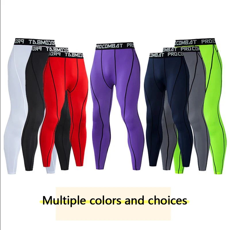 2024 Men's High Elasticity Fitness Speed Drying Running Tight Feet Basketball Competition Training Yoga Primer Colorful Pants