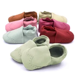 Sapatos de couro nobuck bebê, criança infantil, menina, menino, mocassins macios, recém-nascido, primeira caminhada, alta qualidade