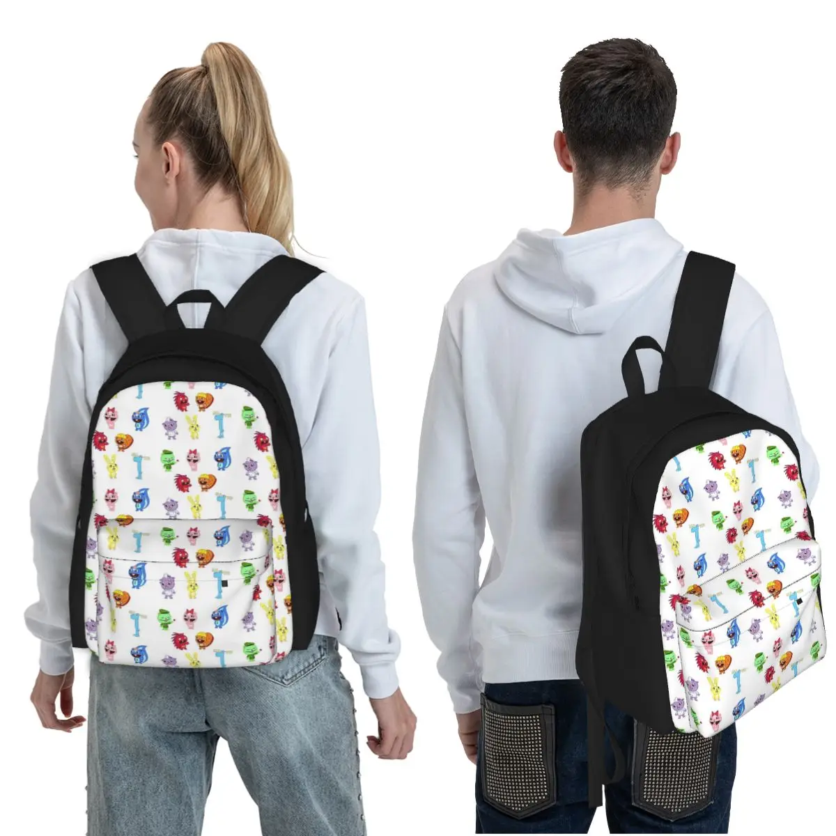 Happy Tree Friends Student Backpack School Bag Hiking Travel Daypack for Men Women Fashion Bookbag Shoulder Bags