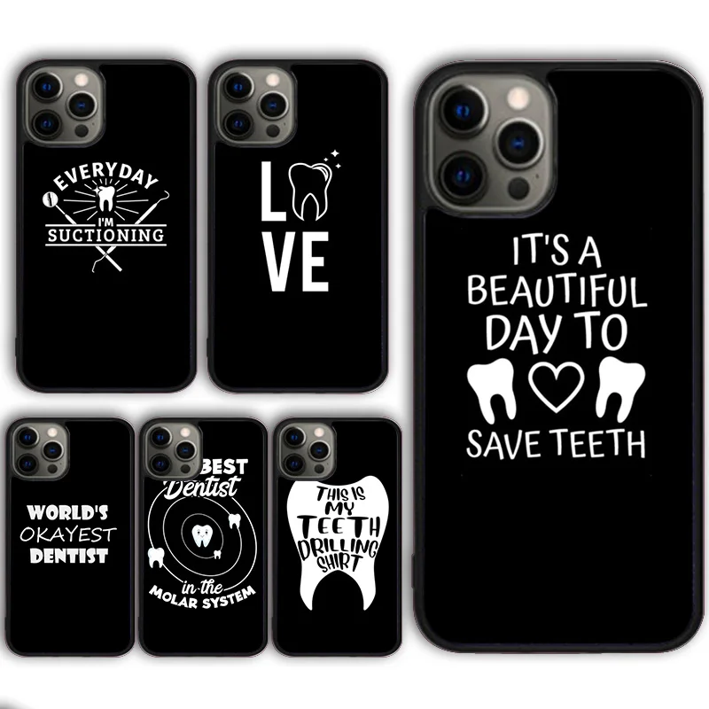 Dentist Dental Crowned Teeth Phone Case for iPhone 16 15 SE2020 13 14 11 12 Mini Pro Max 6 7 8 Plus  coque fundas Shell