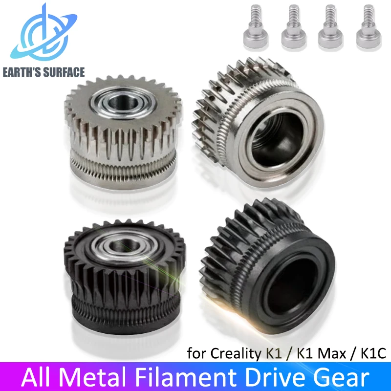 

CR K1C Extruder K1 Gear All Metal Filament Drive Gear for Creality K1 Max Extruder Nickel Plated DLC Coating High Hardness Wear