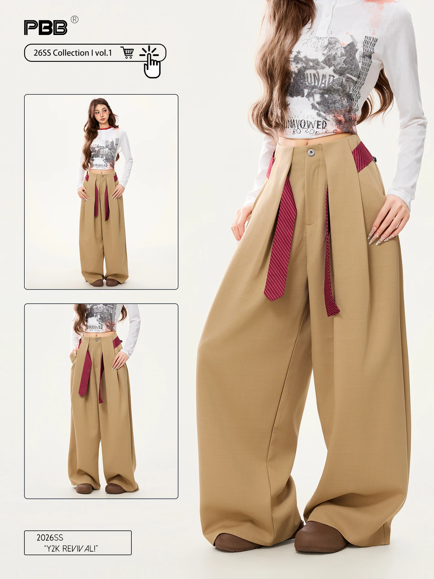 

Женские брюки PBB в американском ретро-стиле с полосками, высокой талией, плиссировкой, широкими штанинами, повседневные, прямые, с поясом