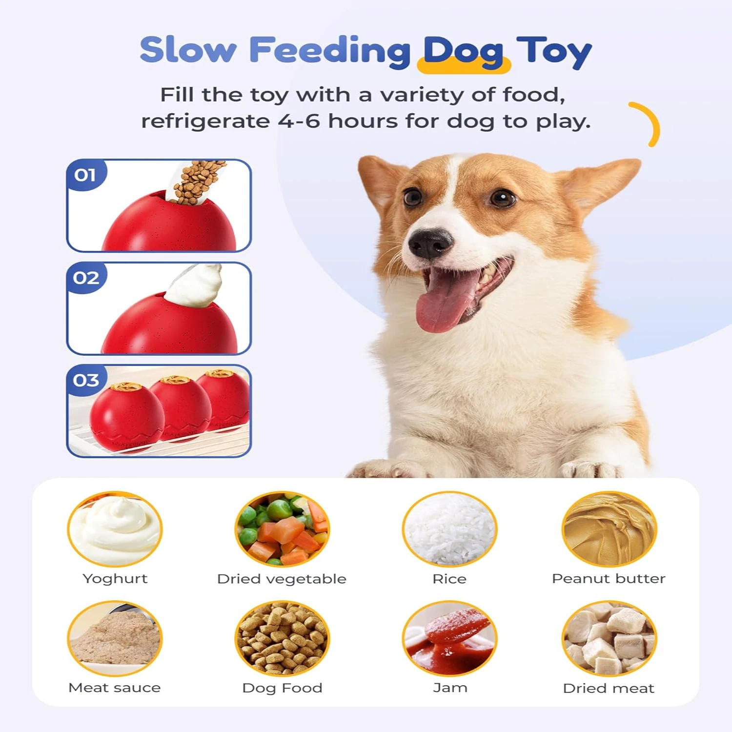 Treat Dispensing Dog Toys, Interactive Dog Toys Dog Puzzle Slow Feeder Chew Toys for Large Dogs, Dog Toy for Aggressive Chewers