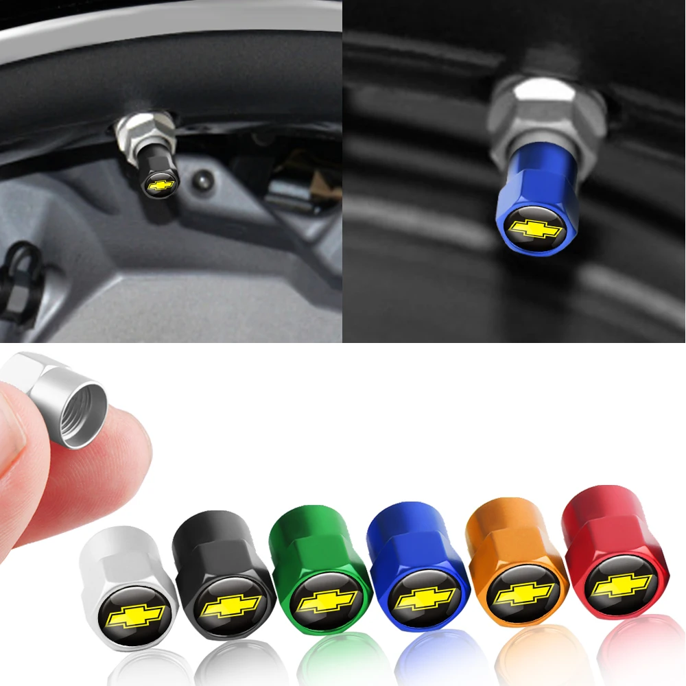 4pcs Car Styling 3D Metal Logo Wheel Stem Air Valve Caps Tire Dust Covers For Chevrolet Cruze Lacetti Captiva SS Trax Sonic Sail