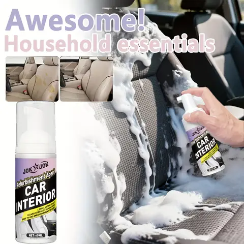 Car Interior Foam Spray,Quick-Clean Formula for Cars Home Fabrics,Removes Dust&Stains from Seat,Carpet,Headliners&Plastic Panels
