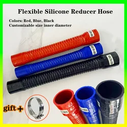 Reductor de diámetro Variable Universal, tubo de radiador de manguera Flexible de silicona para entrada de aire, alta presión y alta temperatura, color azul