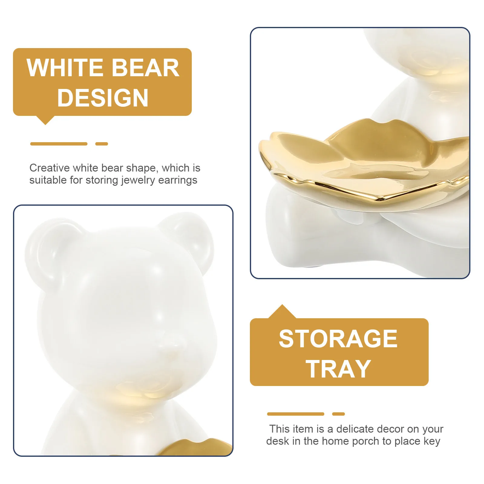 

Креативный декор для хранения маленького медвежонка, минималистичная керамическая тарелка, милое украшение для рабочего стола, украшение для крыльца для дома и офиса