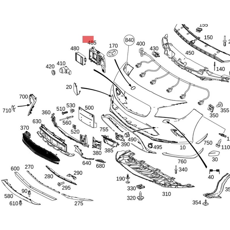 Fixed collision warning system W117 CLA 200 220 180 A1178851001