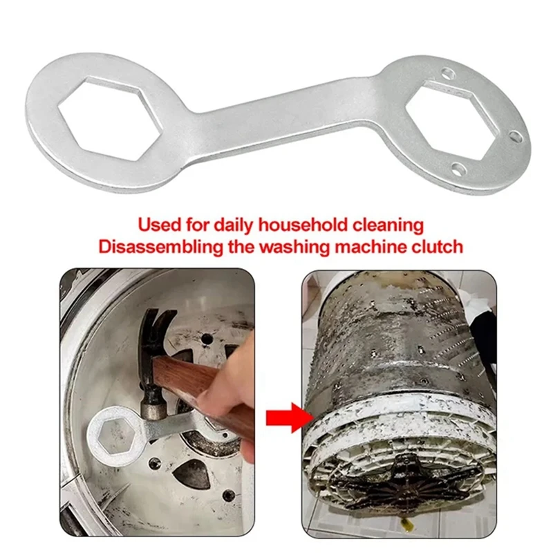 Washing Machine Clutch Wrench Double-Ended Long Sleeve Spanner 36/38Mm Silver 1 PCS