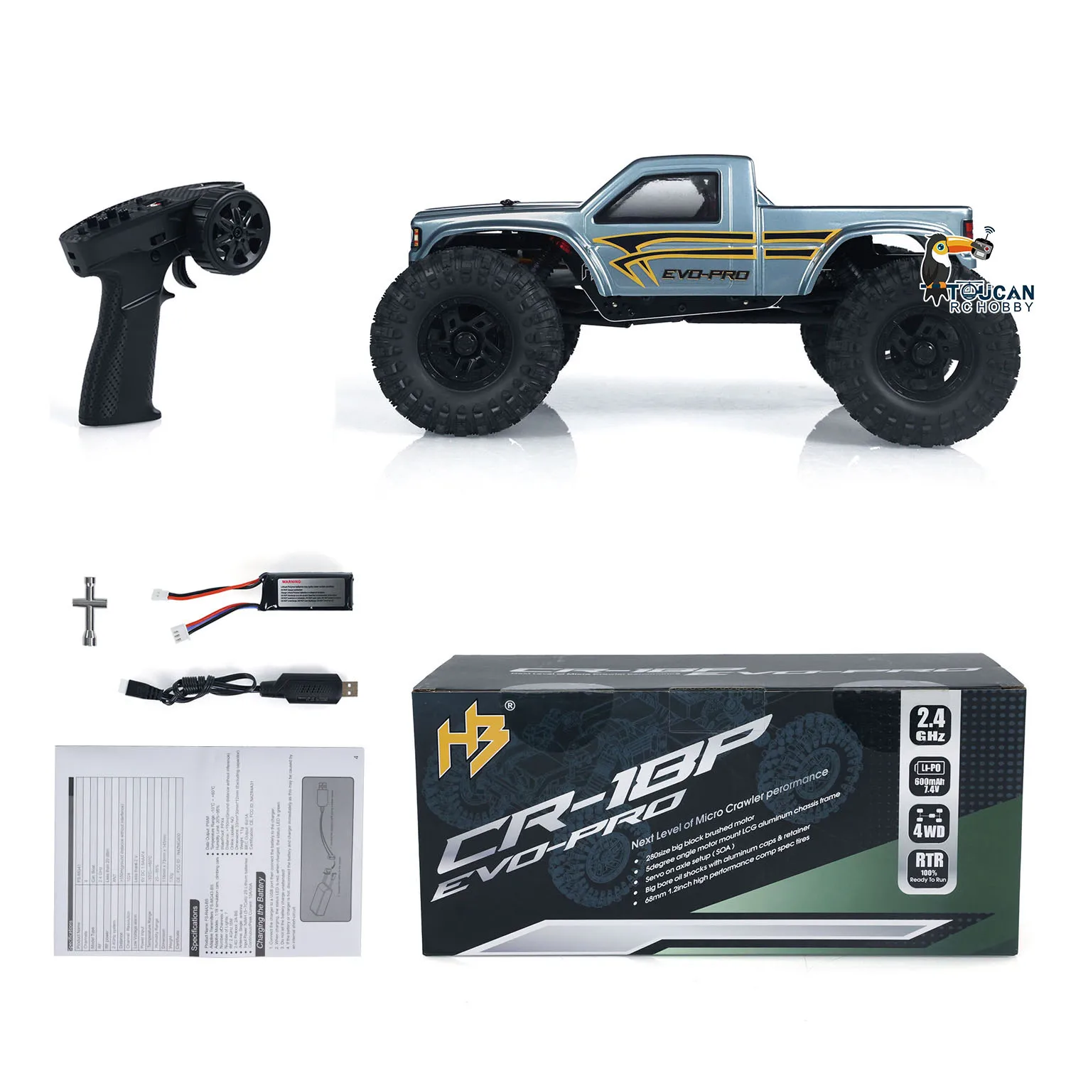 

US Stock 4x4 Hobby Plus CR18P 1/18 RC Rock Crawler Car Electric Off-road Vehicle Outdoor Play Toy Model Birthday Gift TH24029