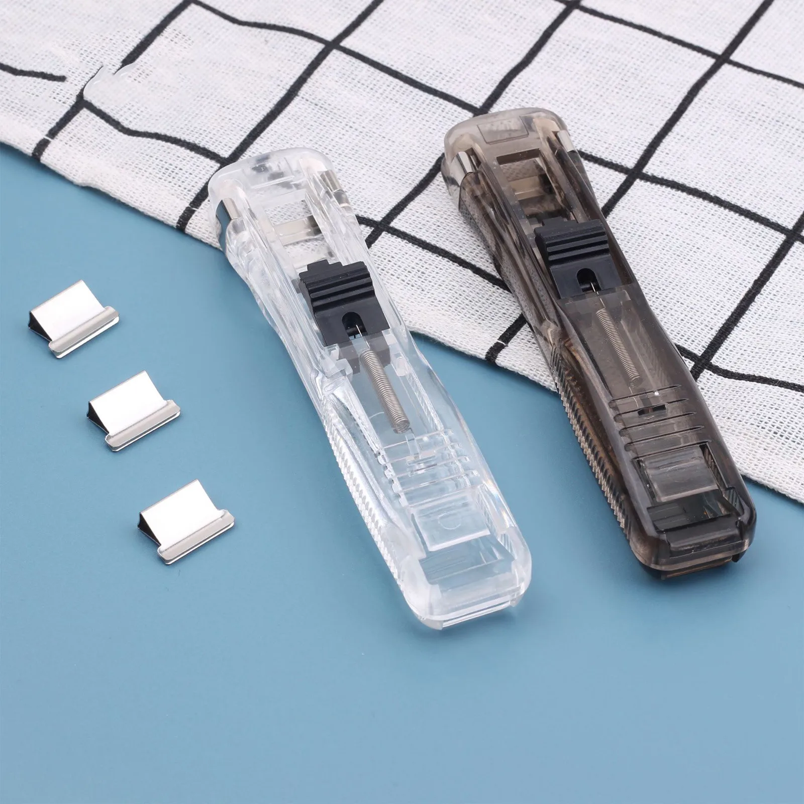 Empurrar grampeador clipes de pasta grampos de papel grampeador de mesa reutilizável criativo grampeador e pinos sraple escola escritório encadernação suprimentos