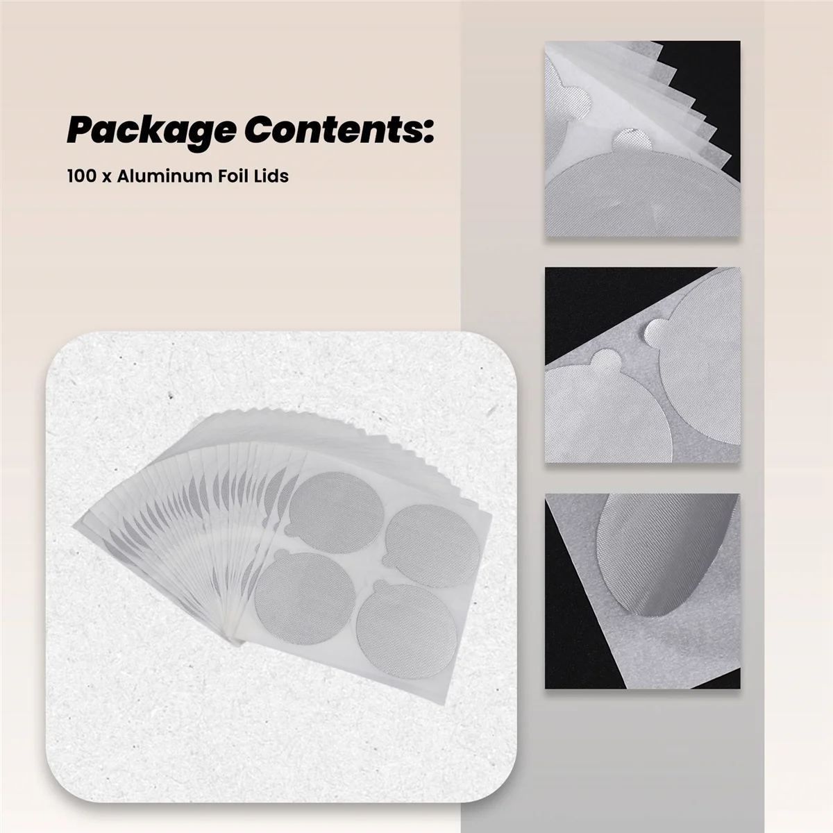 100Pcs Adhesive Aluminum Foil Lids Seals Stickers for Filling Disposable Empty Nespresso Coffee Pod Reusable Cover 37Mm HGC