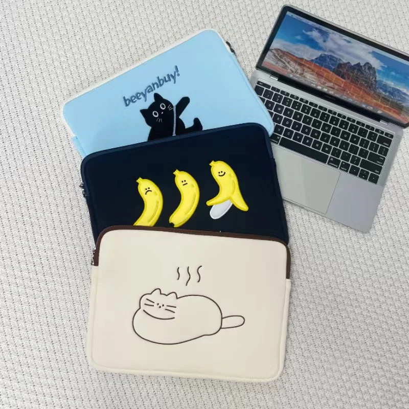 Korean version Cute Laptop Sleeve 13.3 13.6 14 15 Inch For Macbook Pro16 HP Dell Acer Samsung LG 15.6 Shockproof Notebook Pouch