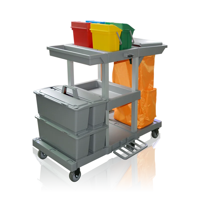 

YJ-05 Series Cleaning Cart Hotel Rooms Property Cart Linen Bag Cleaning Tools Multi Functional Hand Pushed Cart