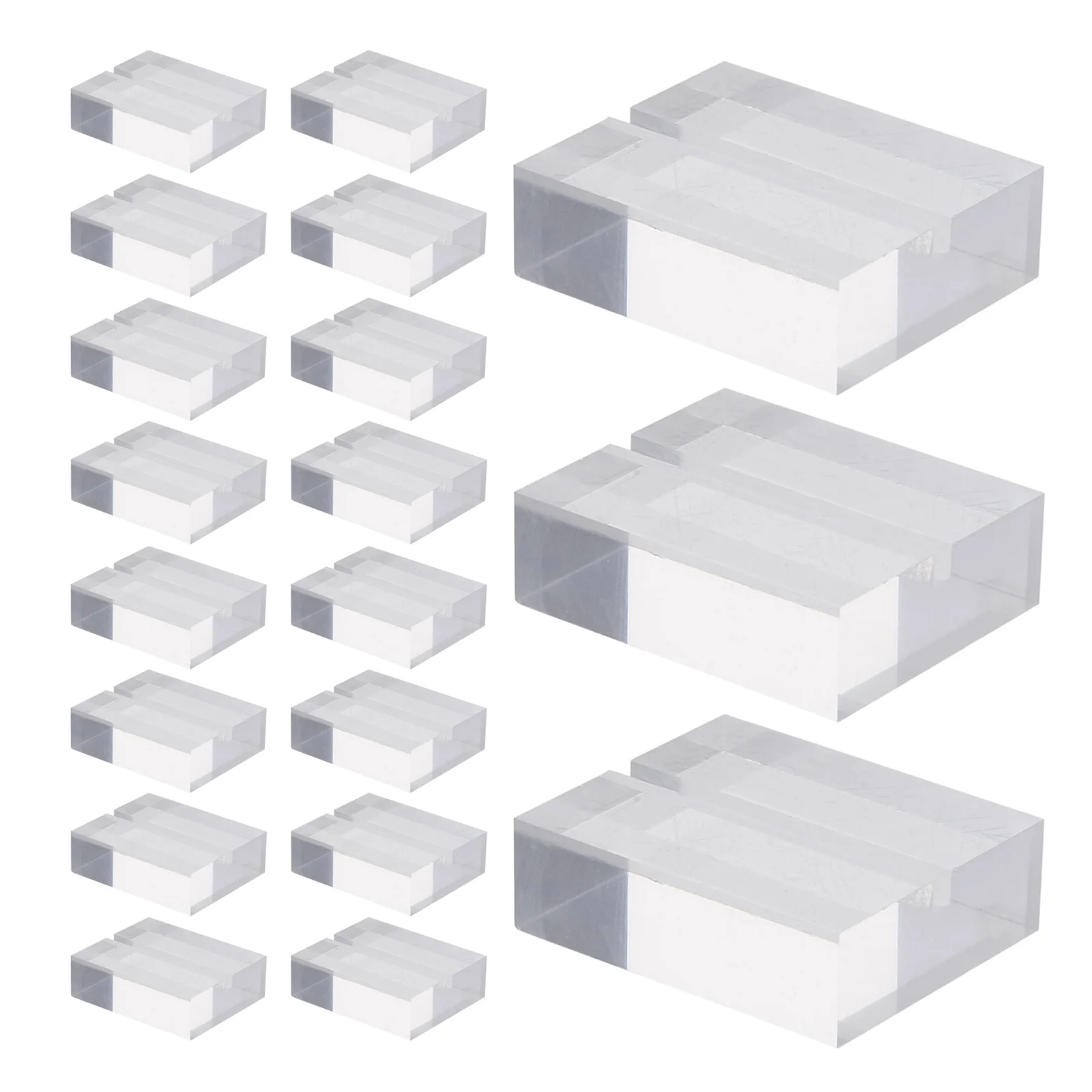 

24Pcs Acrylic Transparent Business Card Holder Mini Stand Table for Desk Office Restaurant Name Card Display Organizer