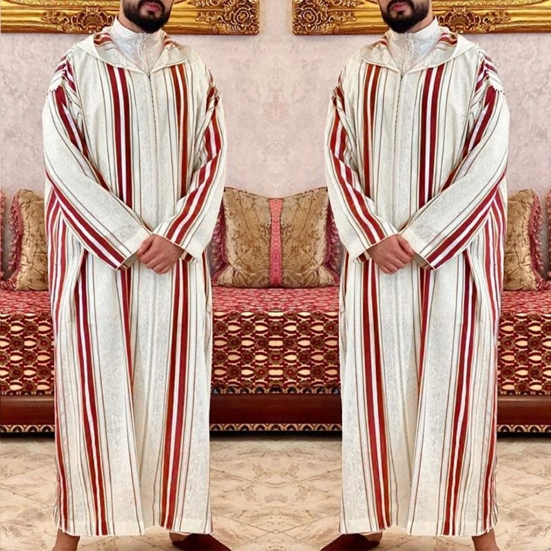 Fashion Long Sleeve Muslim Dresses Soft Abaya Robe Islamic Clothes Gifts for Men