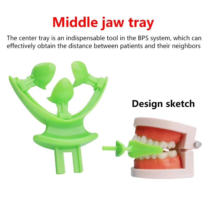 1Set/7Pcs Dental BPS Centric Tray Edentulous Impression Bite Registration Trays Kit Occlusal Articulator Facebow Implantology