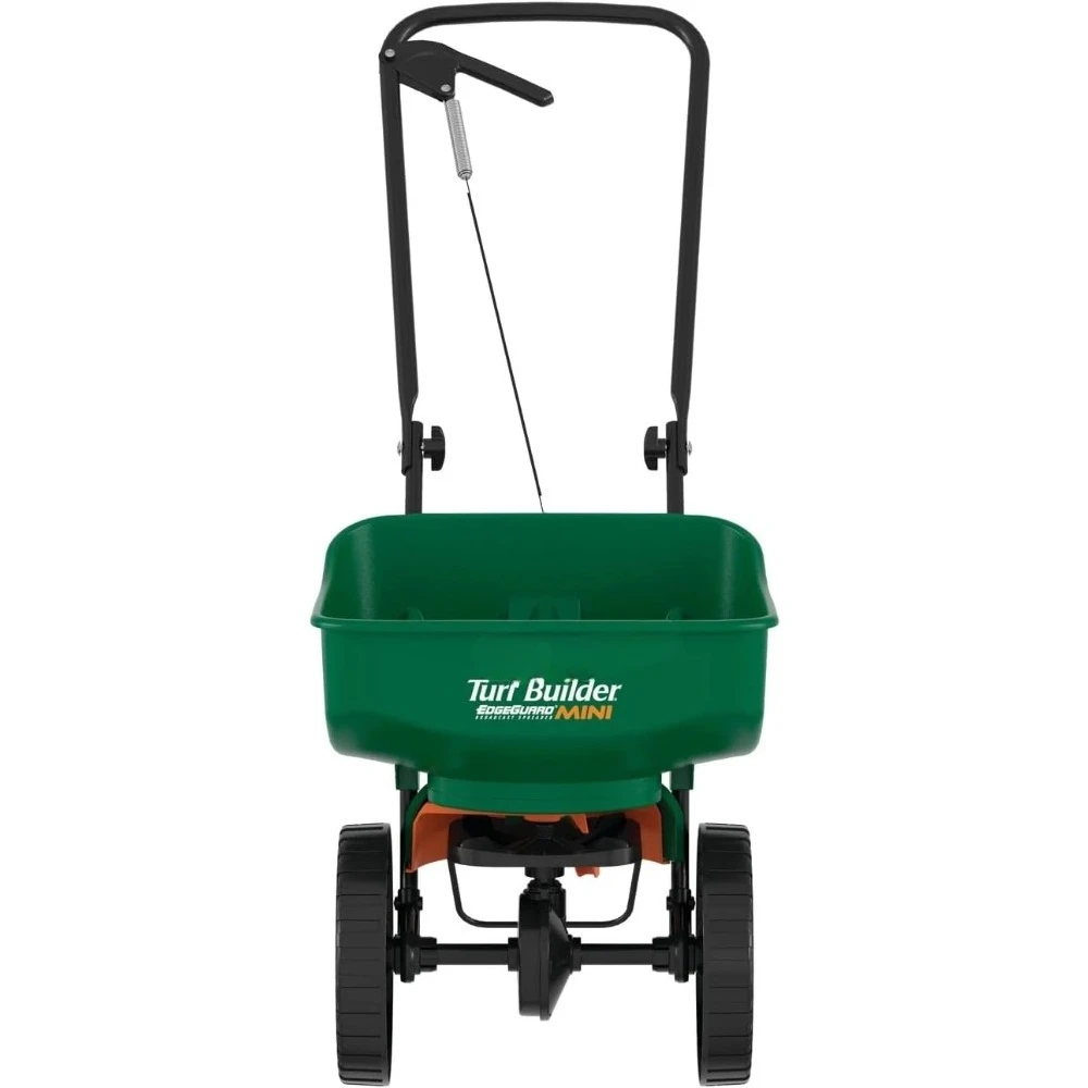 

Turf Builder EdgeGuard Mini Broadcast Spreader for Seed,Fertilizer,Salt,Ice Melt, Holds up to 5,000 sq.ft. Product.Free Delivery