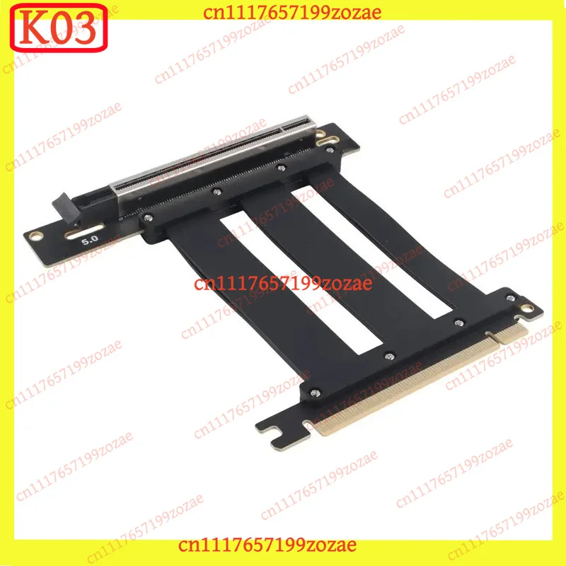 K03 PCIe 5.0 X16 90‑Degree Slot Riser Extension Cable 10cm For RTX 5090 GPU Replacement Computer Parts
