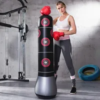 1pc Digital pattern Inflatable PVC Boxing Pillar Punching Bag for Karate Taekwondo Training Sports Fitness Exercise