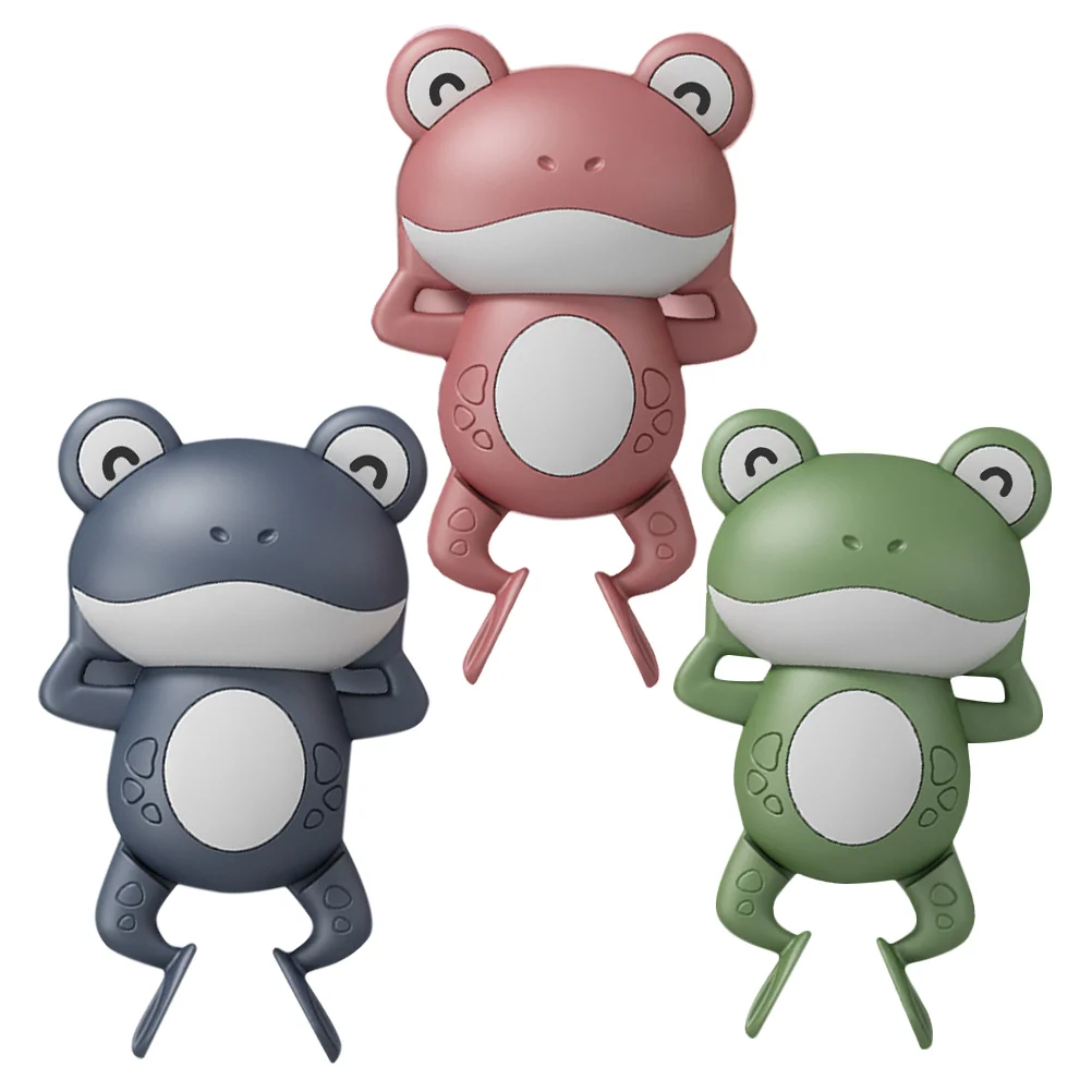 

3 Pcs Clockwork Backstroke Frog Baby Bath Tub Toys for Toddlers Wind up Animal Summer Bathtub Plastic Infants Kids