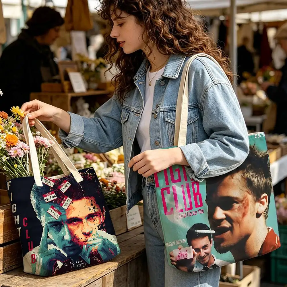 Cult Movie Fight Club Lightweight Foldable Tote Bag Strap, Reusable Shopping Bag, Perfect Gift for Daily