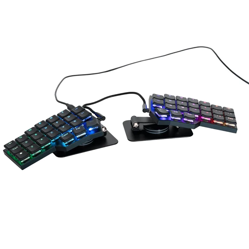 Zero Wired Split Keyboard Customized Hot Swap RGB VIAL Wired Single Mode Split Ergonomic Keyboard Gaming Mechanical Keyboards