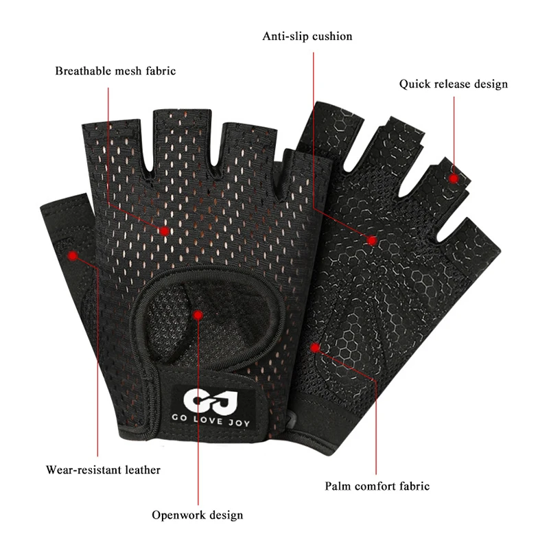 Gym Gloves Fitness Weight Lifting Gloves Body Building Training Sports Gloves Workout Half Finger Hand Protector for Men Women image 6