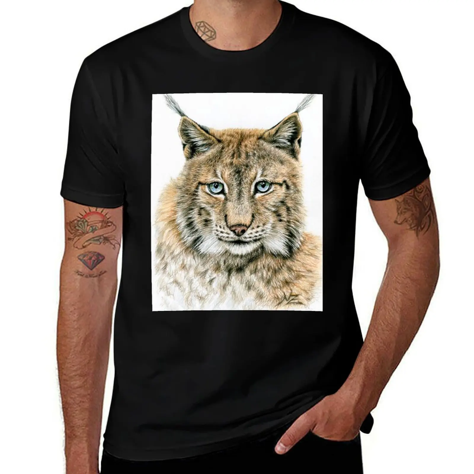 

Футболка Lynx- Der Luchs, футболки из хлопка, 100% мужская футболка с рисунком, футболка