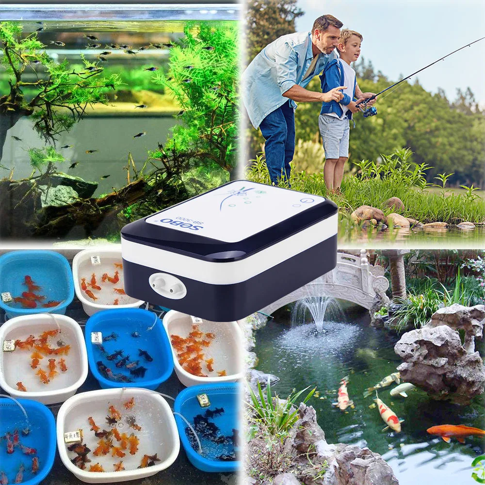 SOBO Aquarium Oxygen Pump SB-3000/SB-4000 USB Charging Oxygenation Pump  Wild Fishing DC Pumps Fish Tank Air Pump Accessories