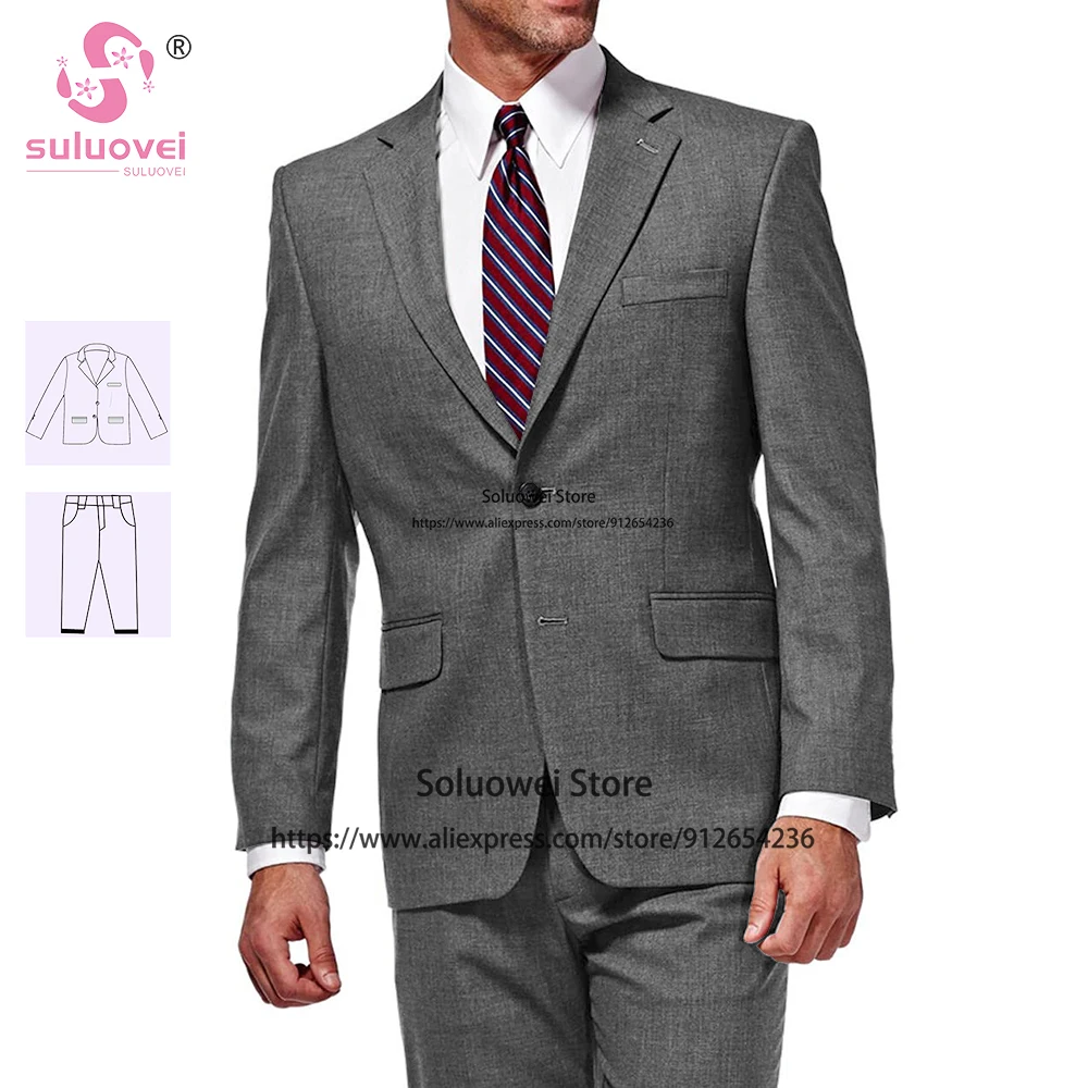 Fashion Suits For Men Slim Fit 3 Piece Pants Set One Button Formal Wedding Groomsmen Prom Dinner Tuxedo Terno Masculino Completo