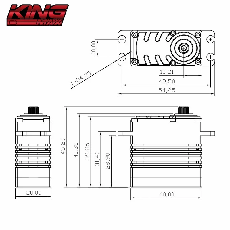 KINGMAX S40S 89ก. 40กก. ซม. แรงบิดมาตรฐานดิจิทัลประสิทธิภาพสูงเซอร์โวเหล็กแม่นยำโครงสร้างซีเอ็นซีอลูมิเนียมกันน้ำ