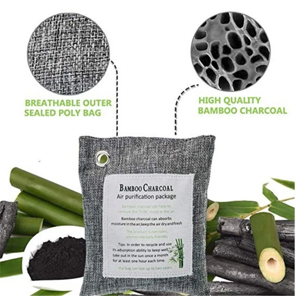 2 Packs Bamboo Charcoal Bag For Household Odor Removal Wardrobe Dehumidification And Moisture-proof Activated Carbon Automotive