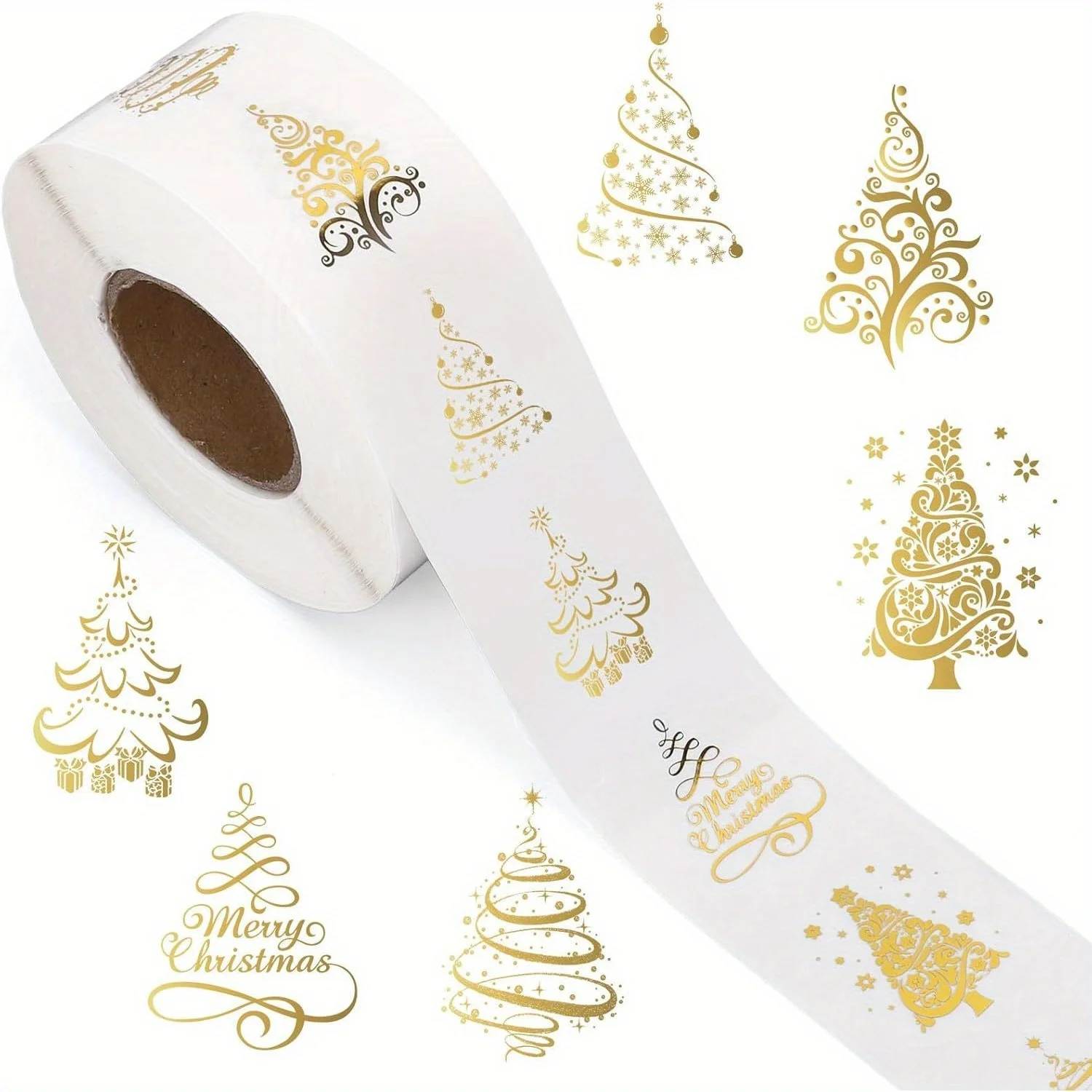 500–1500 Stück transparente Weihnachtsbaum-Aufkleber, Party, Weihnachten, Geschenkverpackung, Etikett, Sammelalbum, Schreibwaren, Aufkleber, Geschenke
