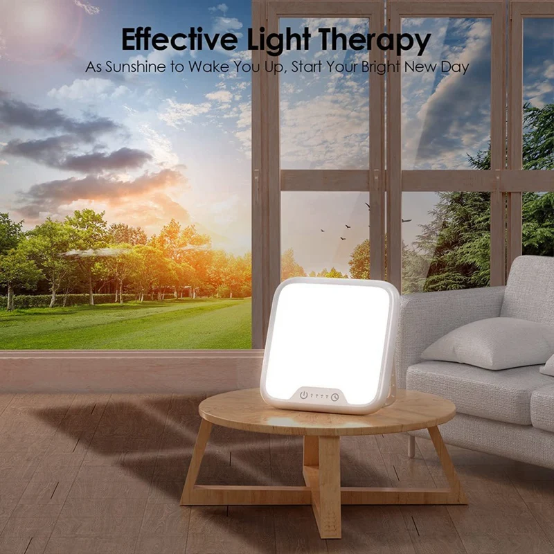 LED Light Therapy Lamp Portable Light Therapy Box Simulated Sunrise And Sunset Energy Lamp EU-PLUG