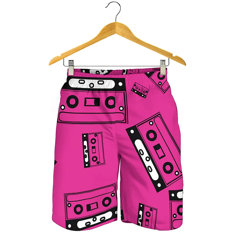 Creatieve Muziek Tape Record 3d Geprinte Korte Broek Mannen Kids Mode Zomer Strandshort Surfboard Shorts Snel Droog Zwembroek