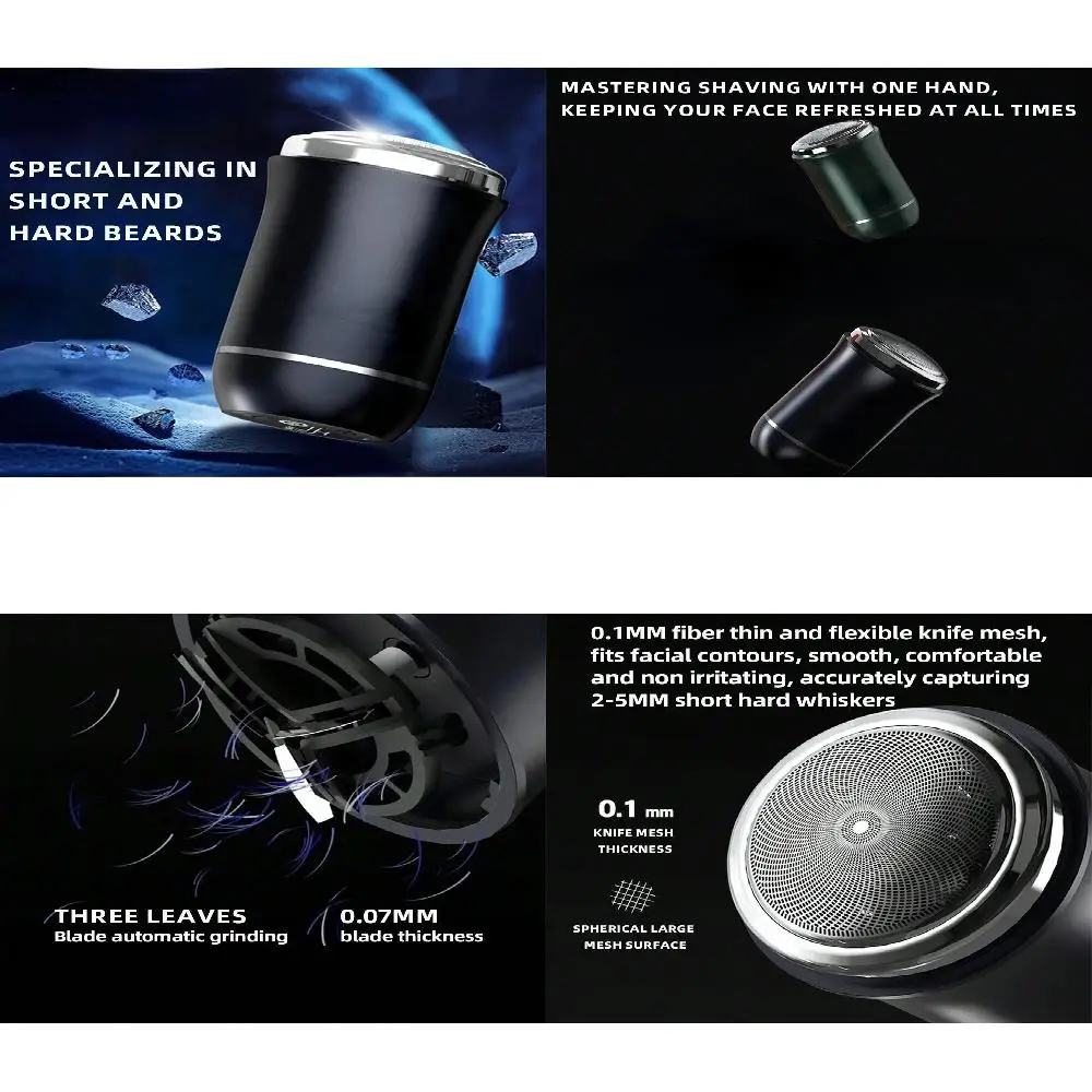 Портативная бритва POVOS, легкий и удобный для путешествий триммер для бороды для мужчин, подарок парню или мужу, PQ1000