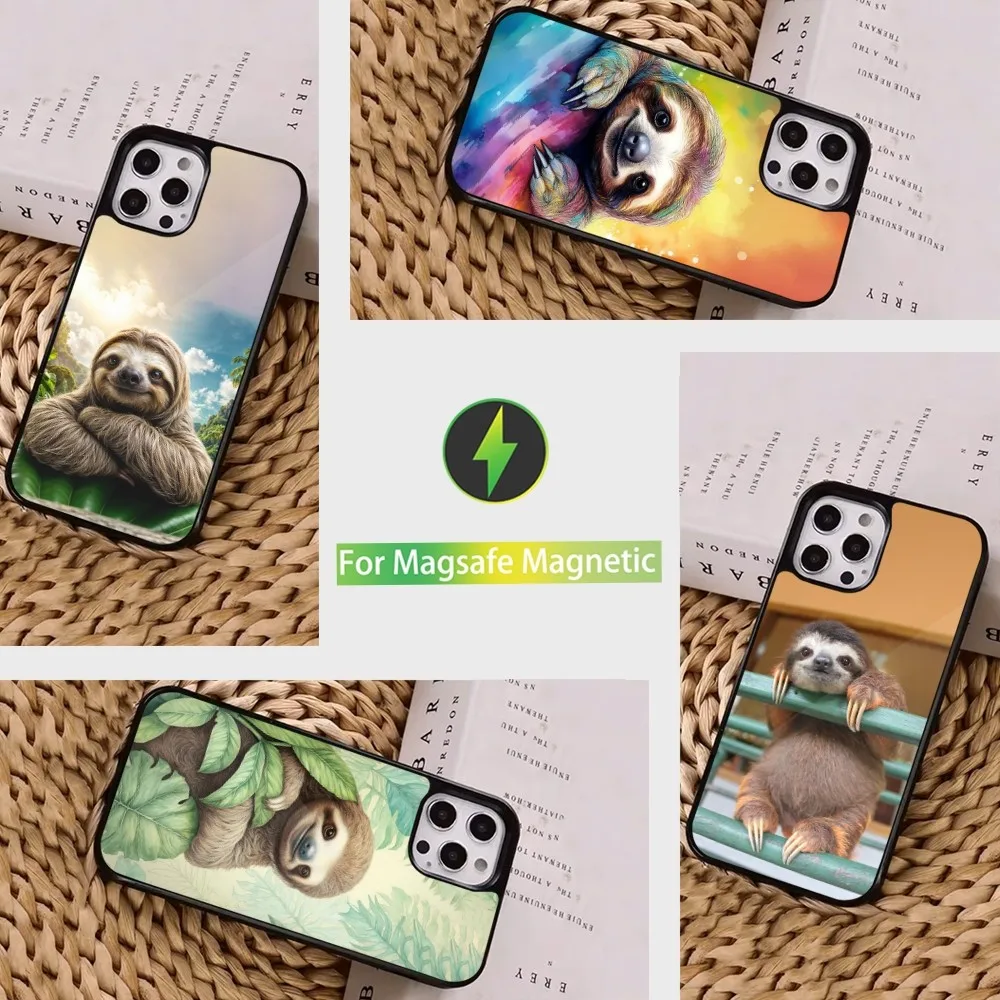 

Cute Animal Sloth Phone Case For iPhone 16,15,14,13,12,11,Pro,Max,Plus,Mini, Magsafe,Magnetic Wireless Charging Case