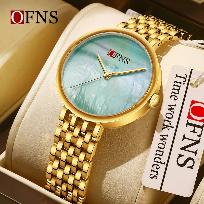 OFN7202S Reloj de cuarzo para mujer Beimu Esfera degradada 9,2 MM Cuerpo ligero 3ATM Reloj de moda elegante resistente al agua diario