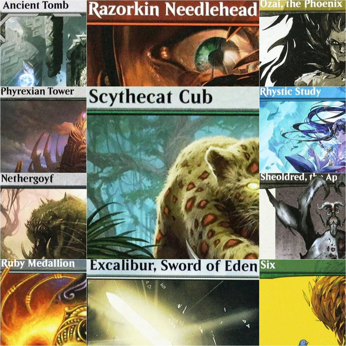 

Holo Ruby Medallion/Phyrexian Tower/Razorkin Needlehead/Six/ Magical Proxy Cards Black Top Quality Board Game Trading Cards