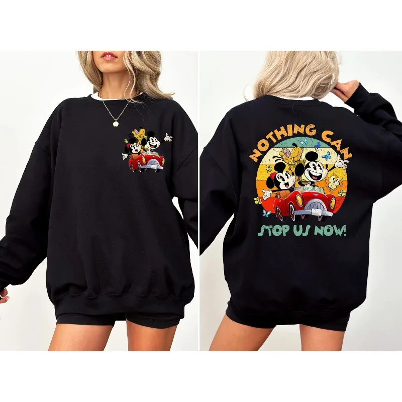 

Железнодорожная дорога с Микки и Минни Ничего может остановить нас теперь толстовки Кофты с Микки и Минни, Disney Tour Fake