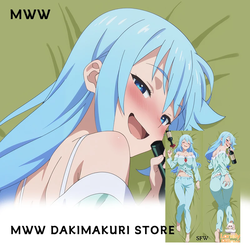كونوسوبا أكوا Dakimakura وسادة حالة العناق.. أنيمي وسادة 2way غطاء الوسادة