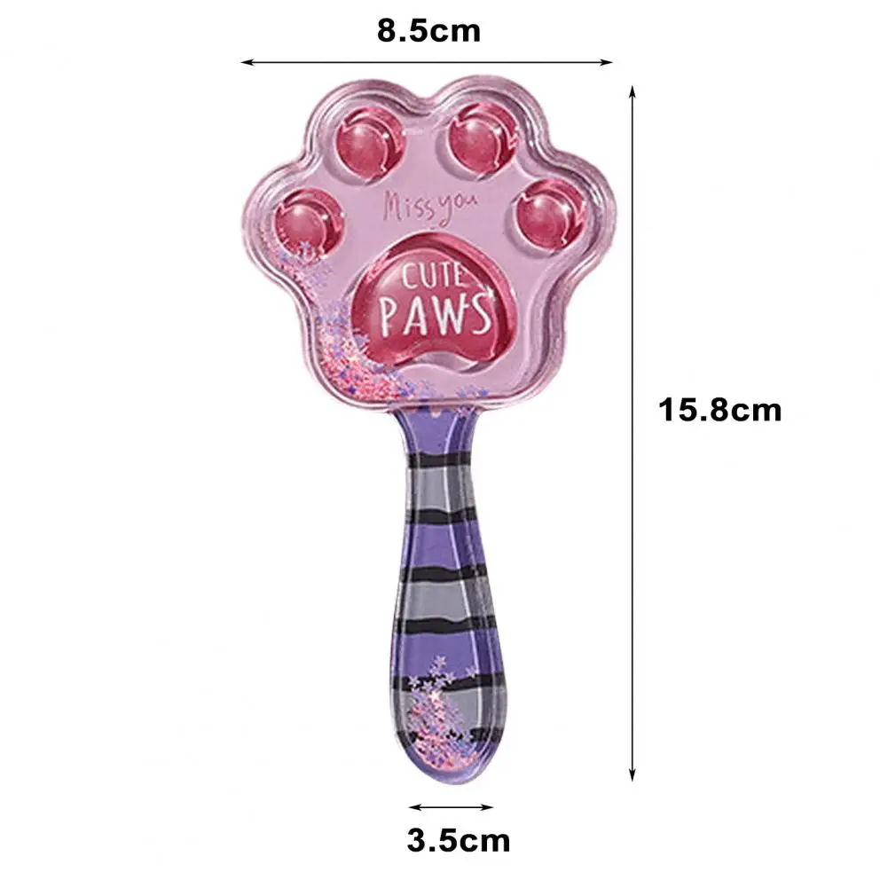 15.8cm Cartoon Cat Paw cuscino d'aria massaggio pettine manico antistatico massaggio del cuoio capelluto spazzola per capelli bambini ragazze parrucchiere massaggio pettine