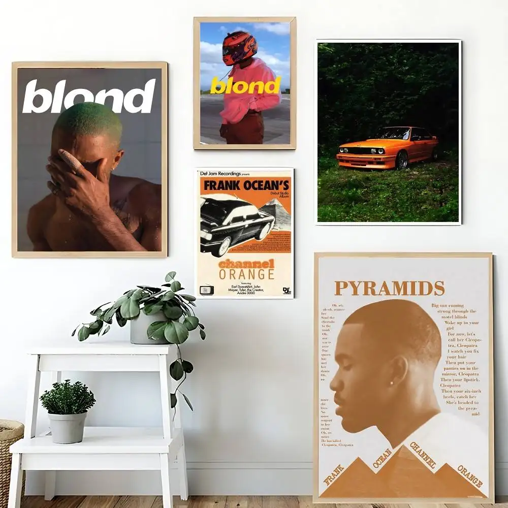 

Singer F-Frank Ocean Blond Album Poster No Framed Poster Kraft Club Bar Paper Vintage Poster Wall Art Painting Bedroom Study Sti