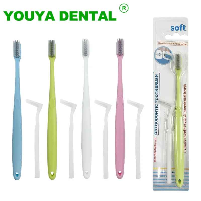 5pcs Soft Toothbrush V-Shaped Bristle Orthodontic Braces Tooth Brush Interdental Brush Teeth Clean Oral Hygiene Dental Products